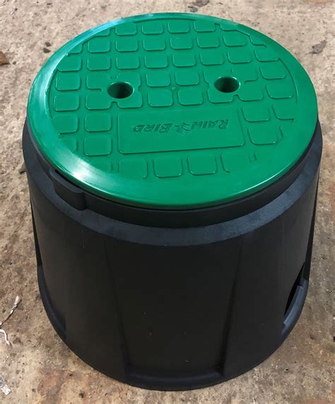 yard irrigation round junction boxes|irrigation valve box with lid.